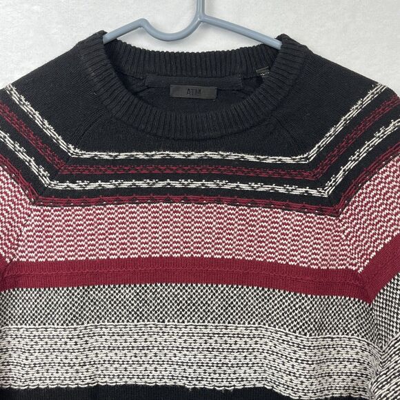 ATM Womens Wool Blend Fair Isle Sweater Size XS Black Red Gray Long Sleeve EUC - Picture 3 of 8